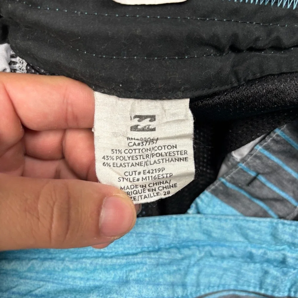 Billabong Lo Tides Mens Striped Board Shorts Blue Gray Size 28 M116ESTP